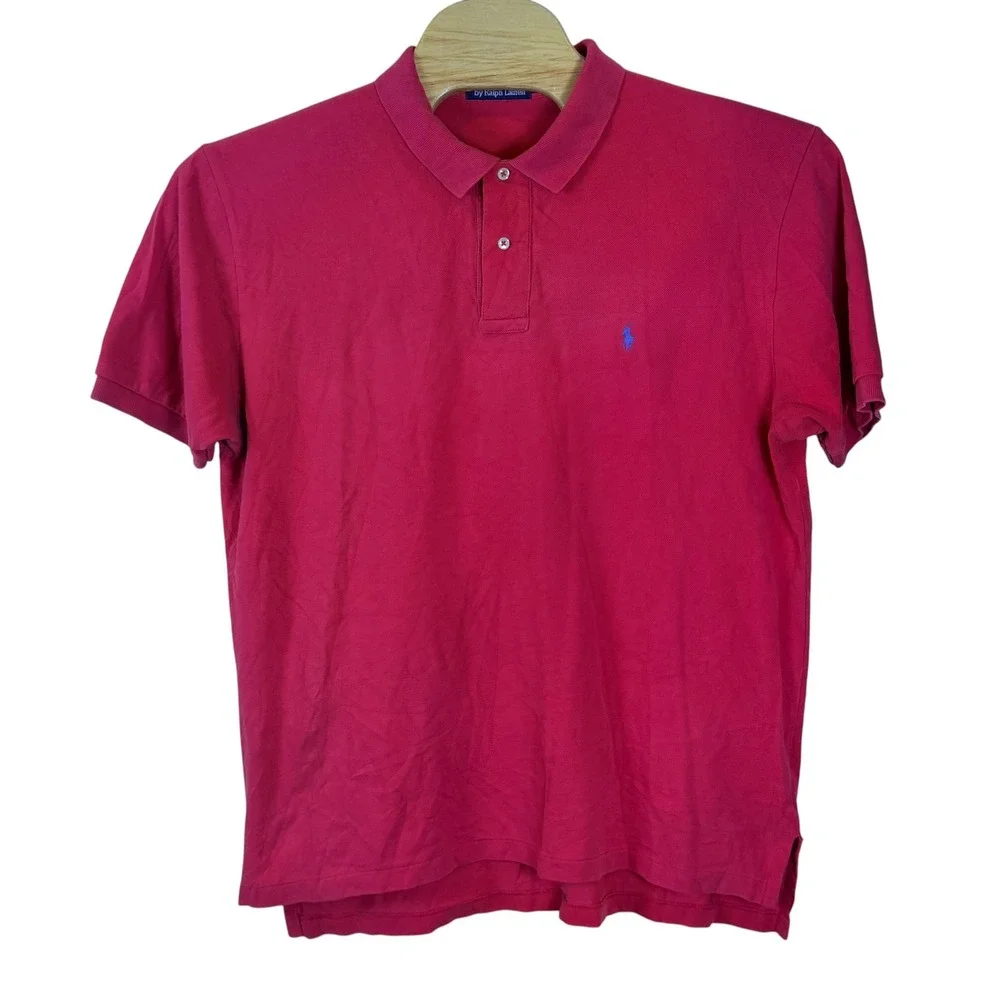 Polo Ralph‎ Lauren Polo Shirt Mens XL Pink Classic Pique Cotton Pony Preppy Baby